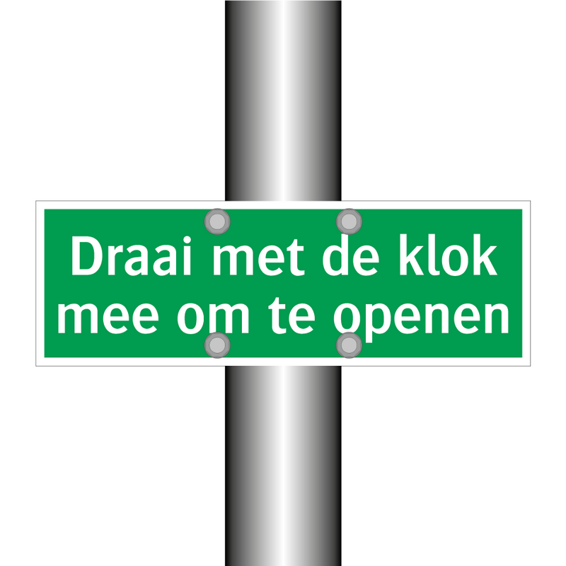 Draai met de klok mee om te openen & Draai met de klok mee om te openen