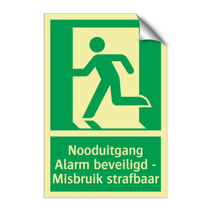 Nooduitgang - Alarm beveiligd - Misbruik strafbaar