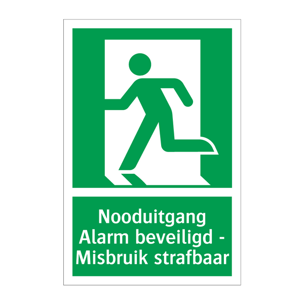 Nooduitgang - Alarm beveiligd - Misbruik strafbaar