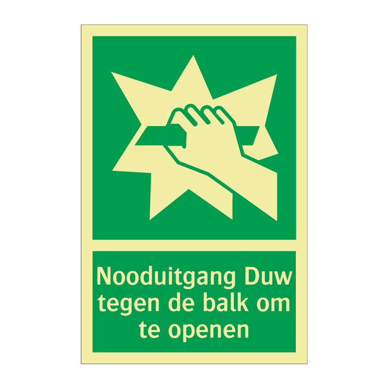 Nooduitgang Duw tegen de balk om te openen & Nooduitgang Duw tegen de balk om te openen