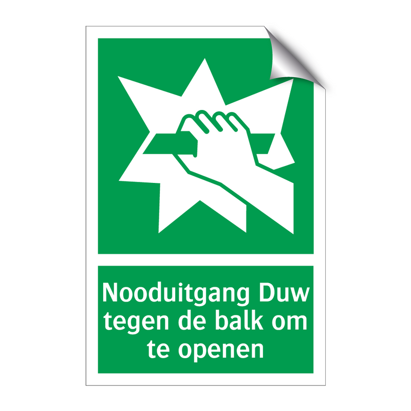 Nooduitgang Duw tegen de balk om te openen & Nooduitgang Duw tegen de balk om te openen