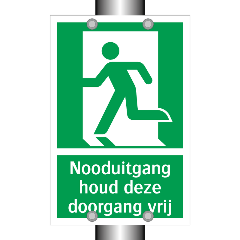 Nooduitgang houd deze doorgang vrij & Nooduitgang houd deze doorgang vrij