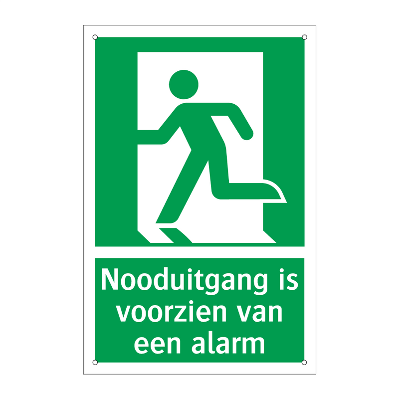 Nooduitgang is voorzien van een alarm & Nooduitgang is voorzien van een alarm