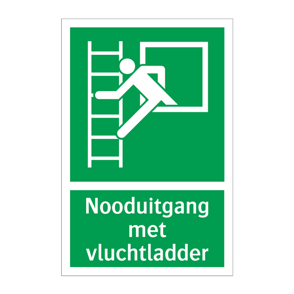 Nooduitgang met vluchtladder & Nooduitgang met vluchtladder & Nooduitgang met vluchtladder