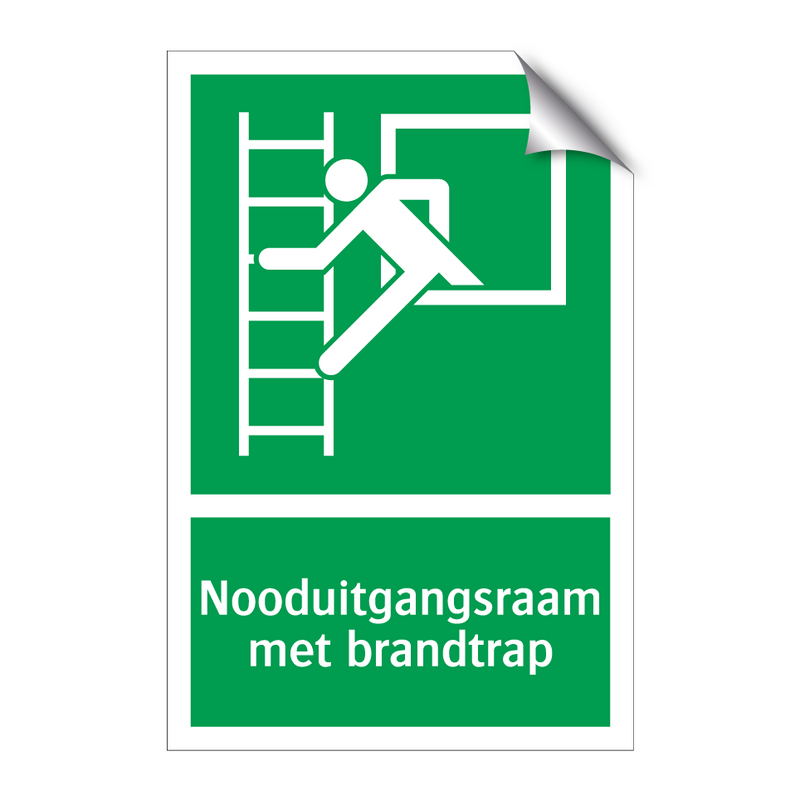 Nooduitgangsraam met brandtrap & Nooduitgangsraam met brandtrap & Nooduitgangsraam met brandtrap