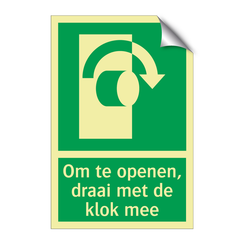 Om te openen, draai met de klok mee & Om te openen, draai met de klok mee