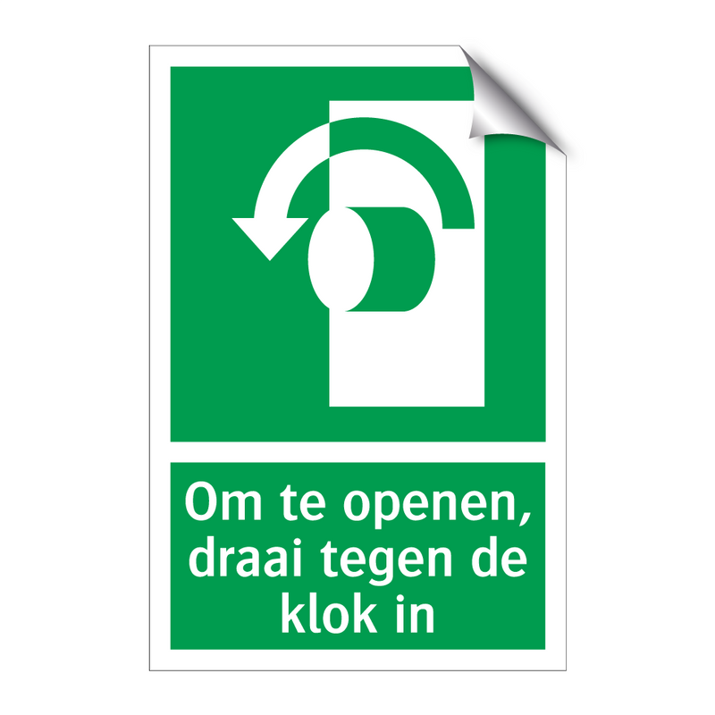 Om te openen, draai tegen de klok in & Om te openen, draai tegen de klok in