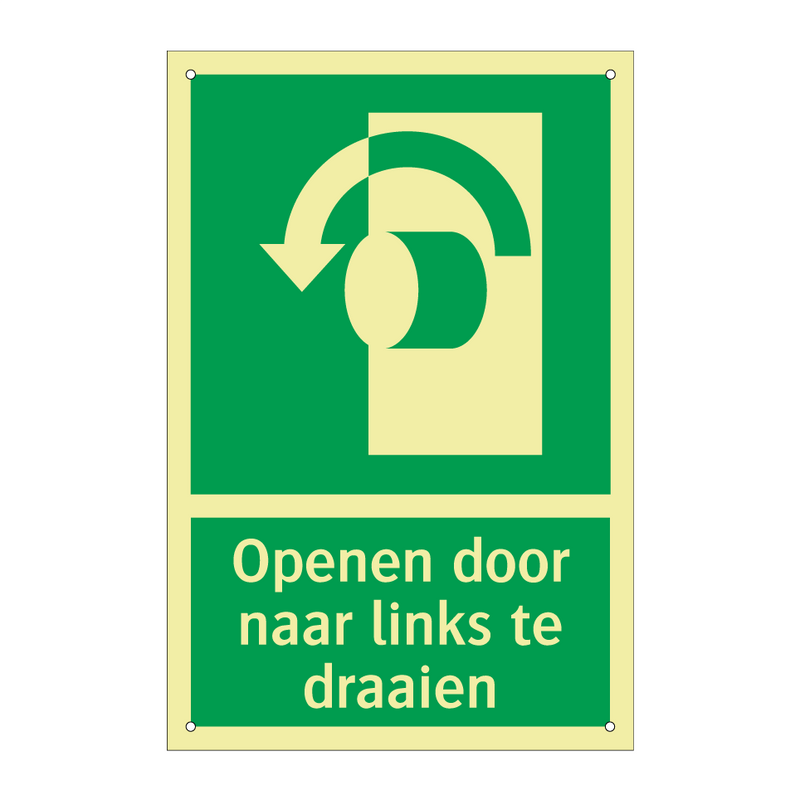 Openen door naar links te draaien & Openen door naar links te draaien