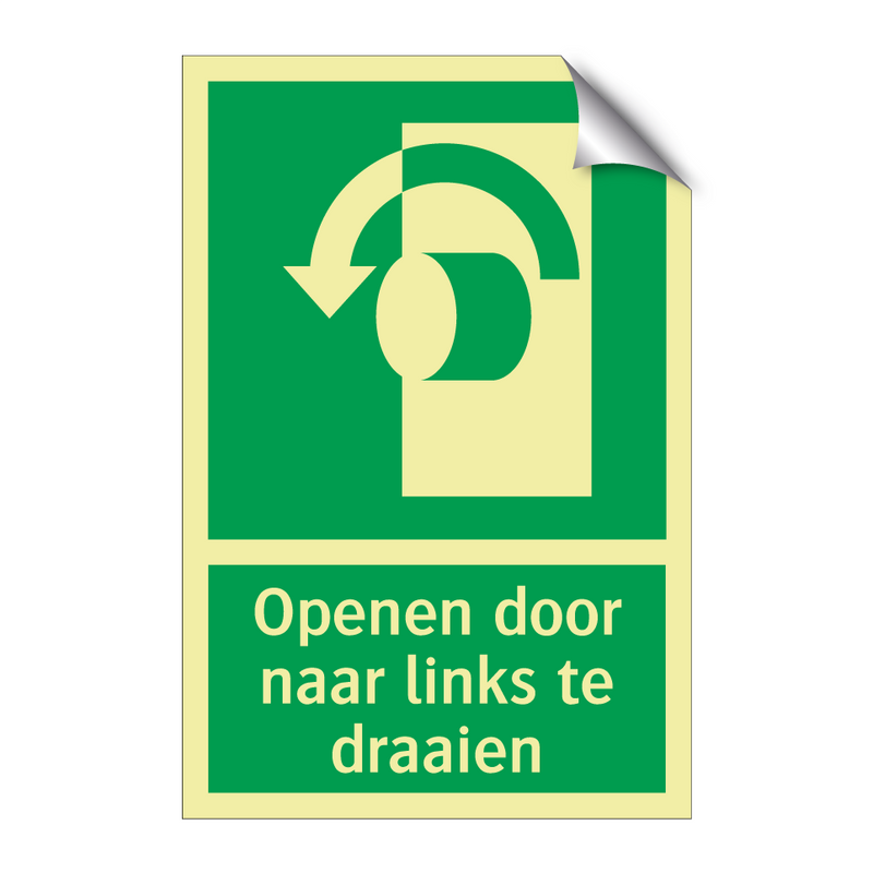 Openen door naar links te draaien & Openen door naar links te draaien