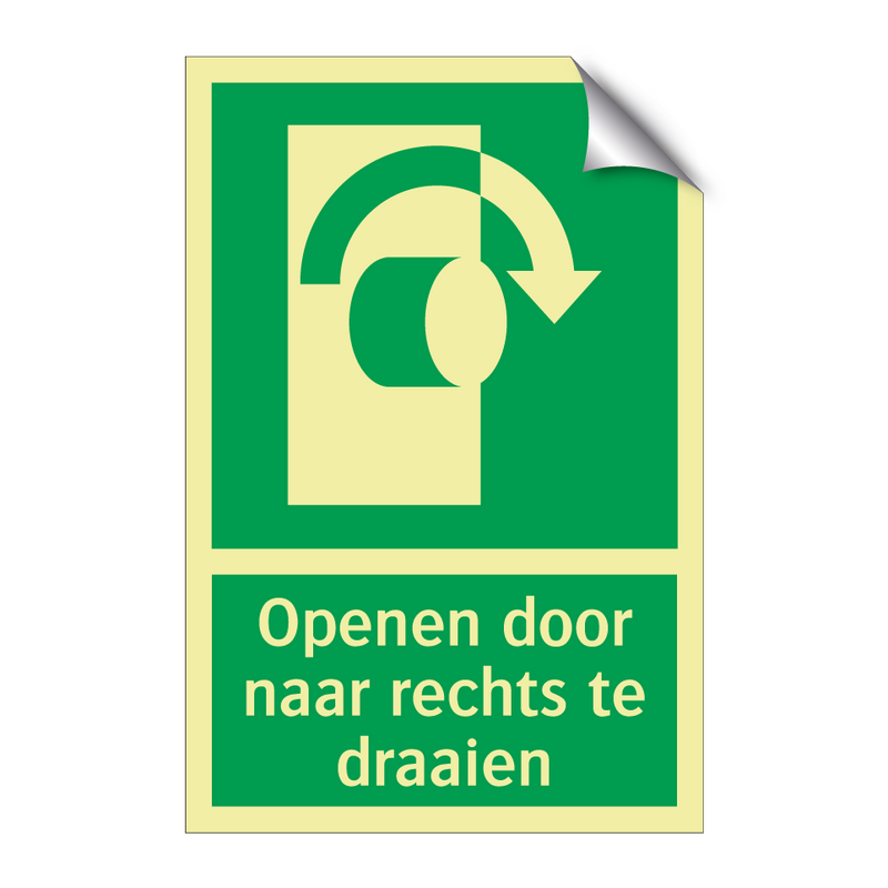 Openen door naar rechts te draaien & Openen door naar rechts te draaien