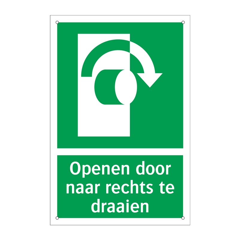 Openen door naar rechts te draaien & Openen door naar rechts te draaien