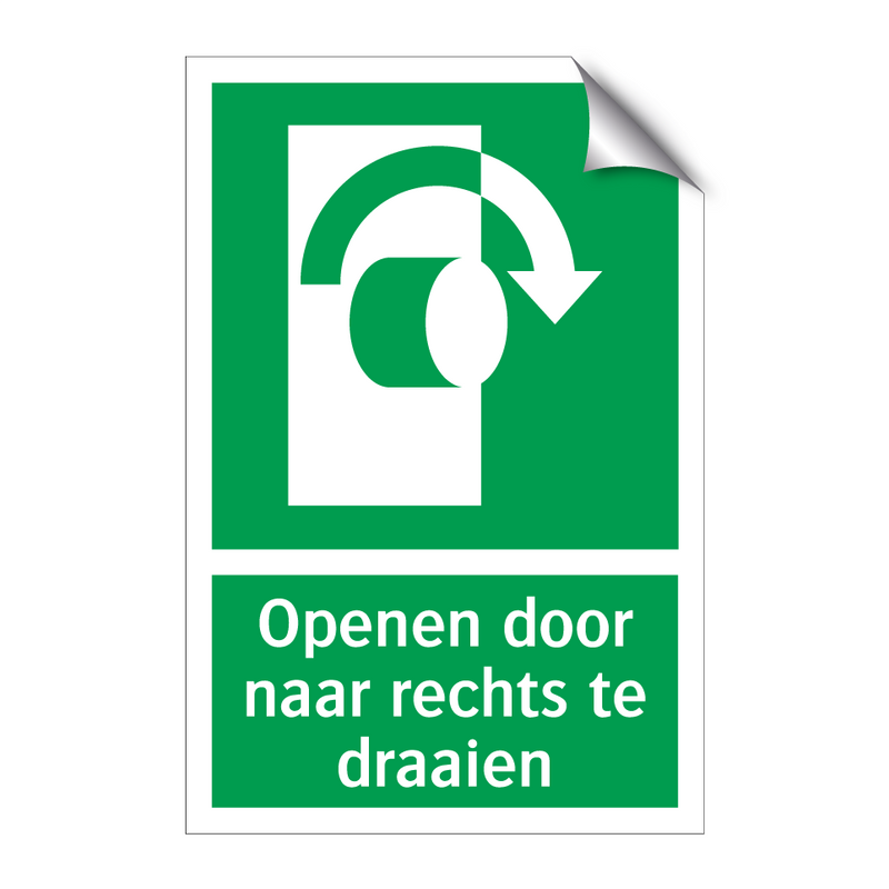 Openen door naar rechts te draaien & Openen door naar rechts te draaien