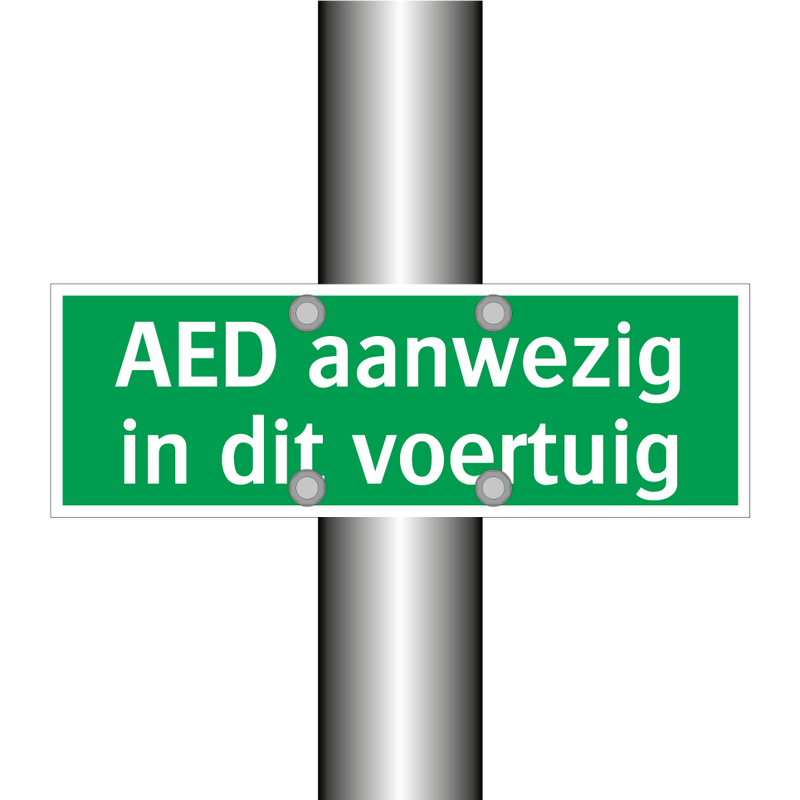 AED aanwezig in dit voertuig & AED aanwezig in dit voertuig & AED aanwezig in dit voertuig