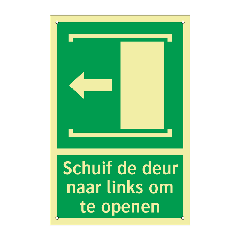 Schuif de deur naar links om te openen & Schuif de deur naar links om te openen