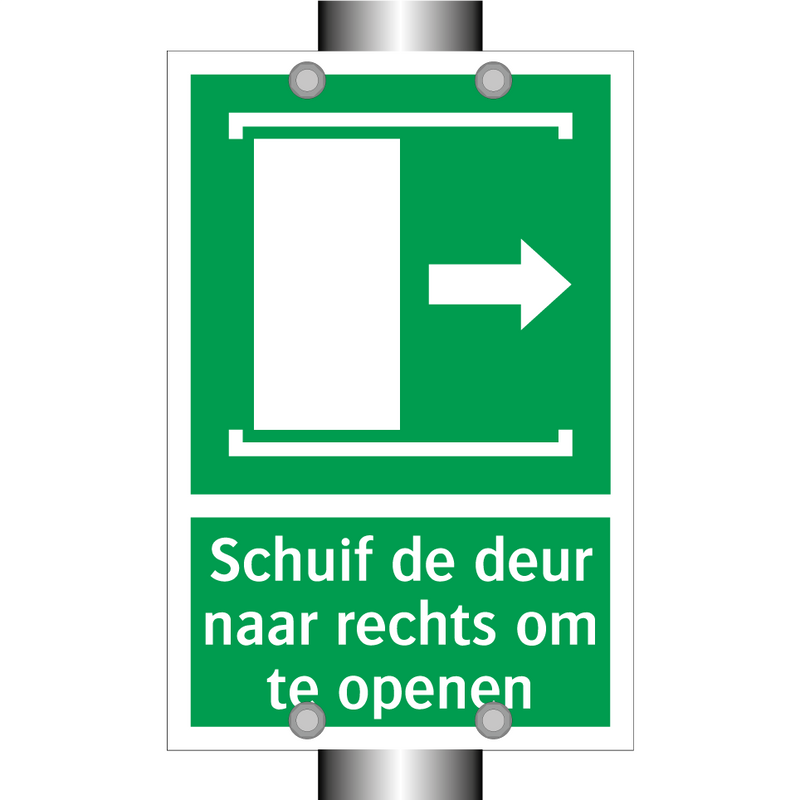 Schuif de deur naar rechts om te openen & Schuif de deur naar rechts om te openen