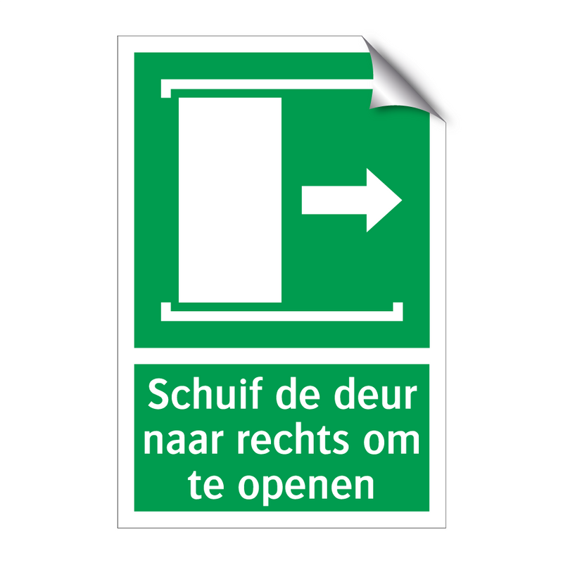 Schuif de deur naar rechts om te openen & Schuif de deur naar rechts om te openen