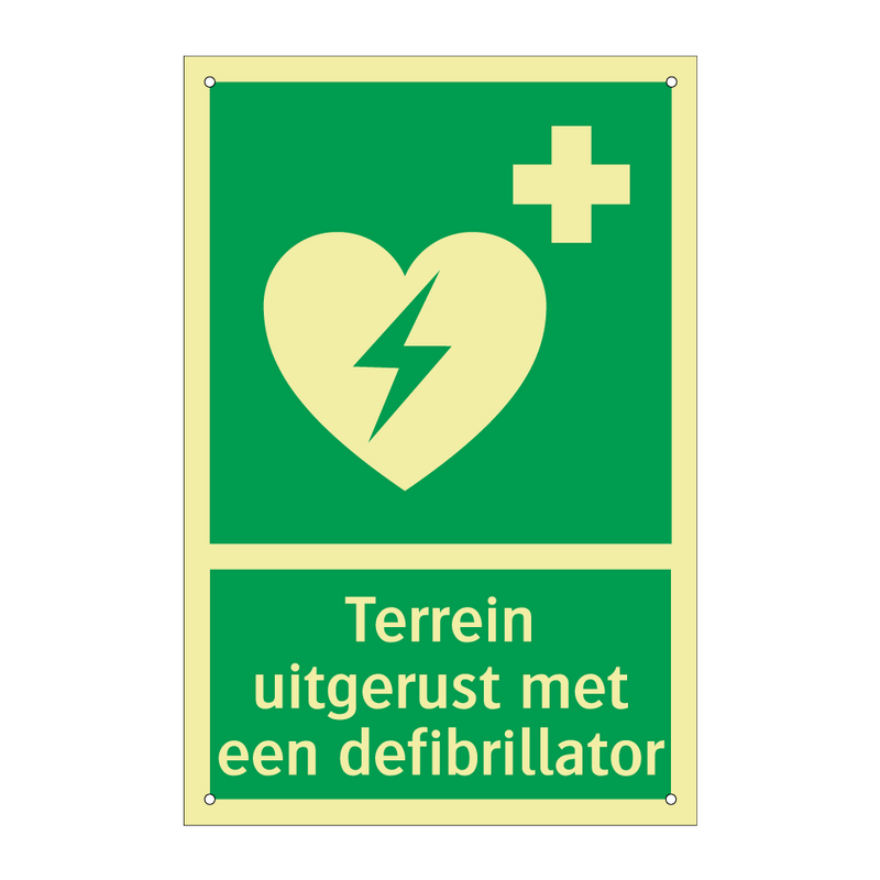 Terrein uitgerust met een defibrillator & Terrein uitgerust met een defibrillator