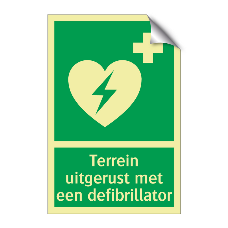 Terrein uitgerust met een defibrillator & Terrein uitgerust met een defibrillator