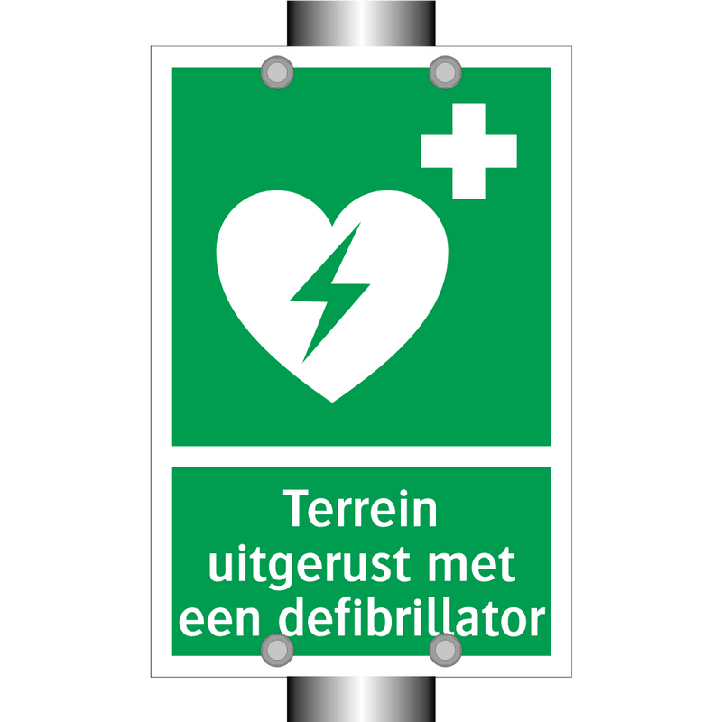 Terrein uitgerust met een defibrillator & Terrein uitgerust met een defibrillator