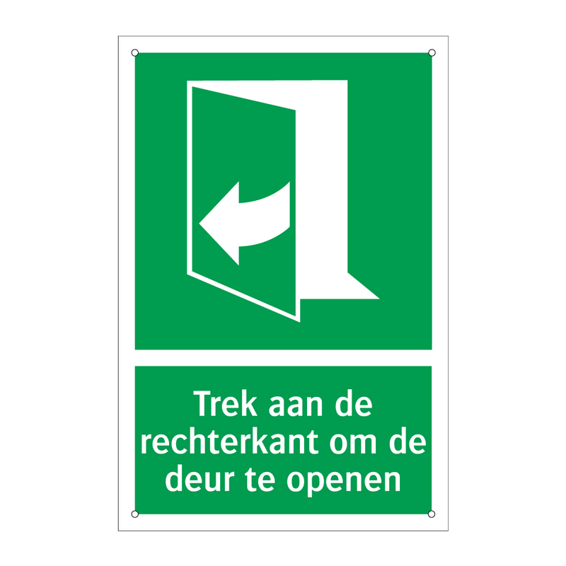 Trek aan de rechterkant om de deur te openen & Trek aan de rechterkant om de deur te openen