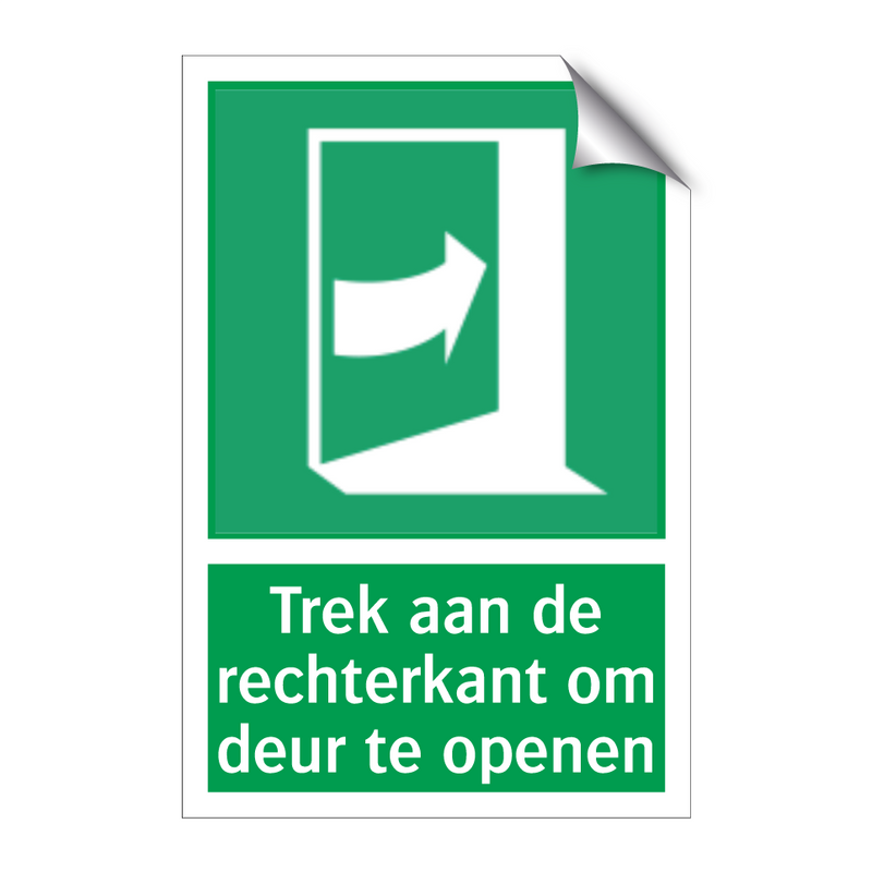 Trek aan de rechterkant om deur te openen & Trek aan de rechterkant om deur te openen