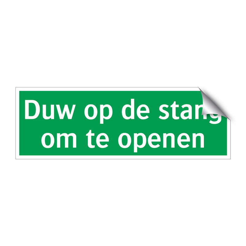 Duw op de stang om te openen & Duw op de stang om te openen & Duw op de stang om te openen