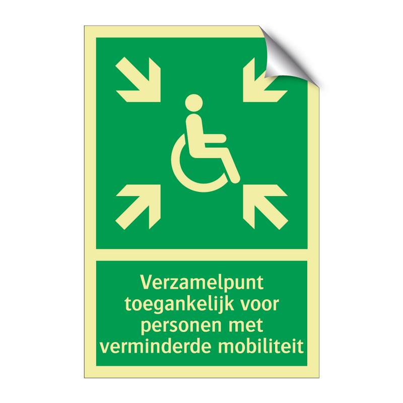 Verzamelpunt toegankelijk voor personen met verminderde mobiliteit