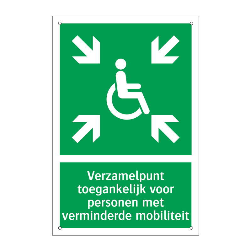 Verzamelpunt toegankelijk voor personen met verminderde mobiliteit