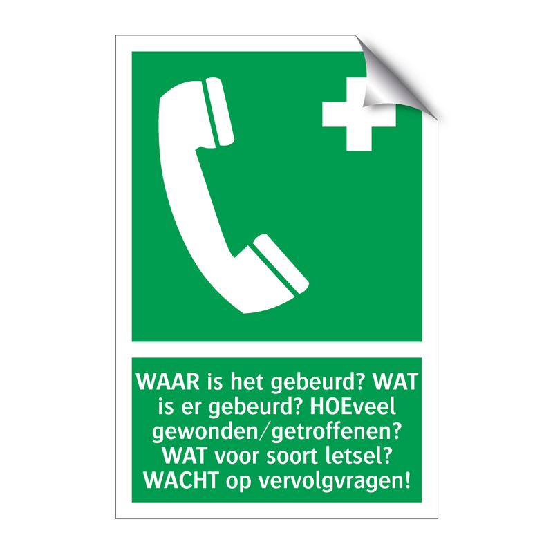 WAAR is het gebeurd? WAT is er gebeurd? HOEveel gewonden/getroffenen? WAT voor soort letsel? WACHT op vervolgvragen!