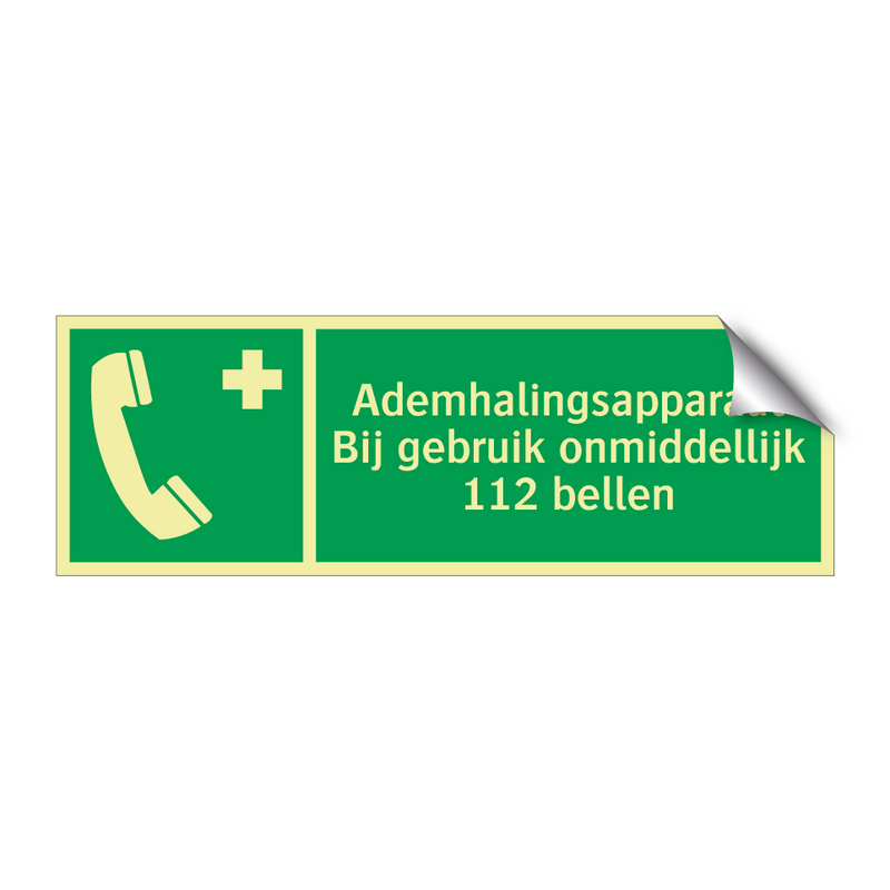 Ademhalingsapparaat Bij gebruik onmiddellijk 112 bellen