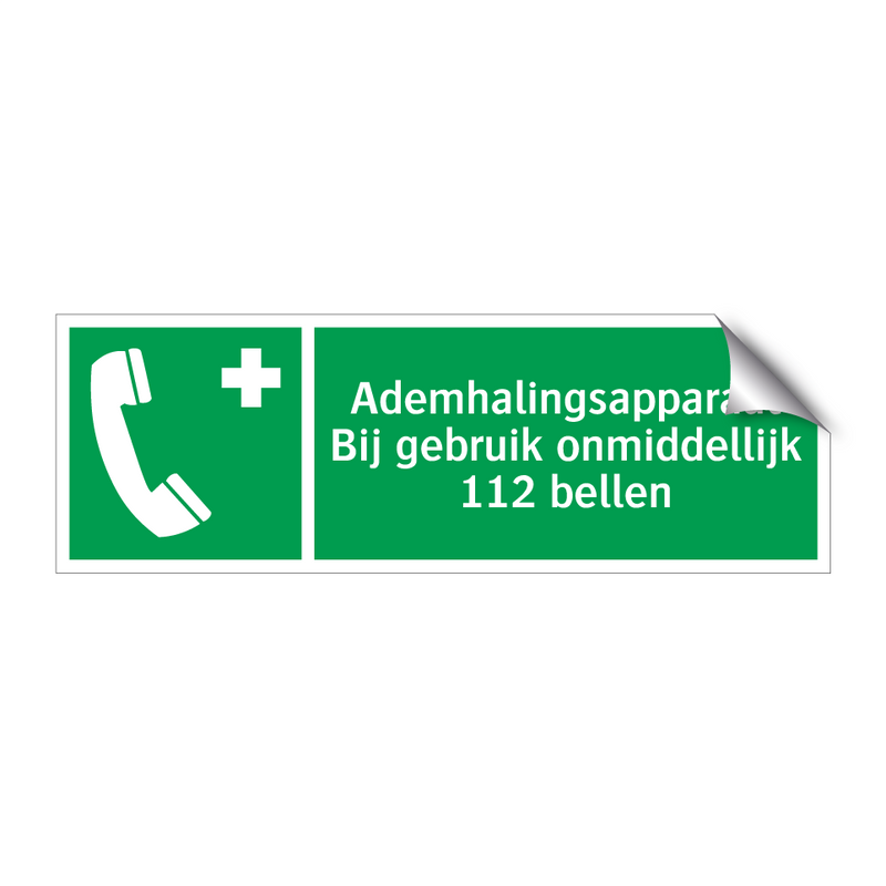 Ademhalingsapparaat Bij gebruik onmiddellijk 112 bellen