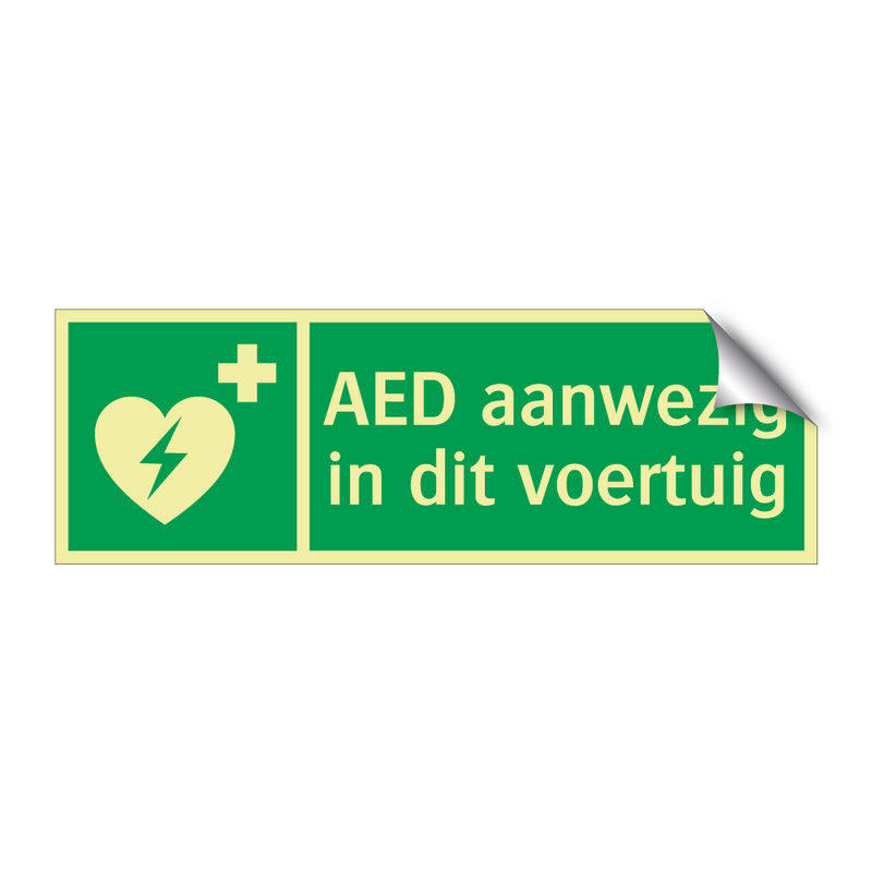 AED aanwezig in dit voertuig & AED aanwezig in dit voertuig & AED aanwezig in dit voertuig