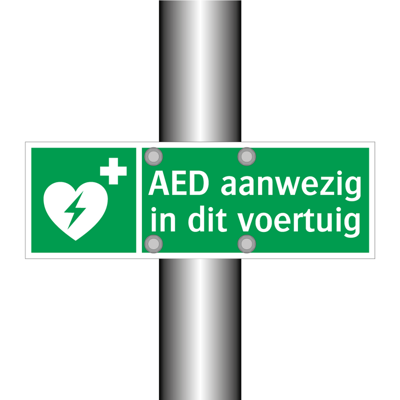 AED aanwezig in dit voertuig & AED aanwezig in dit voertuig & AED aanwezig in dit voertuig