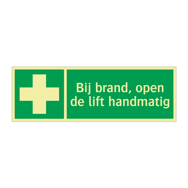 Bij brand, open de lift handmatig & Bij brand, open de lift handmatig