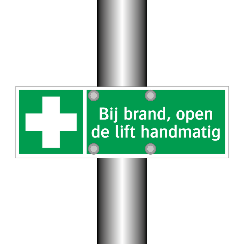 Bij brand, open de lift handmatig & Bij brand, open de lift handmatig