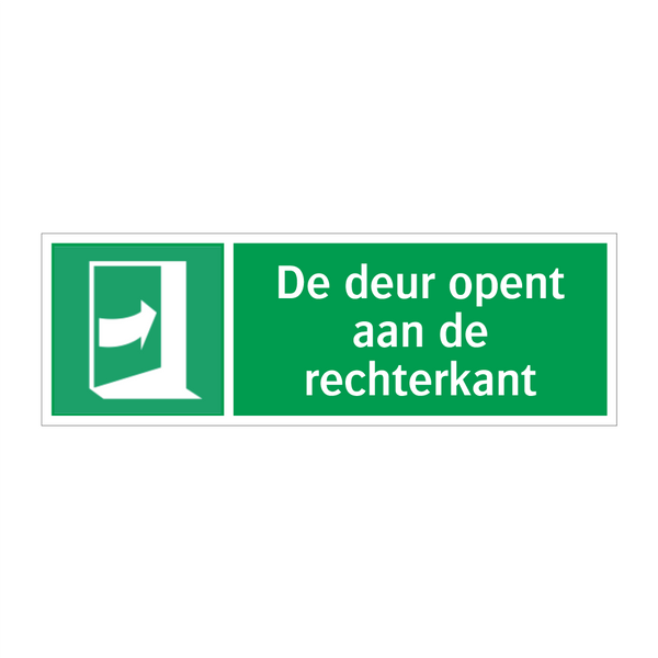 De deur opent aan de rechterkant & De deur opent aan de rechterkant