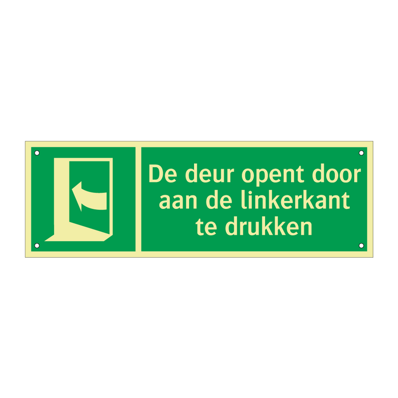 De deur opent door aan de linkerkant te drukken & De deur opent door aan de linkerkant te drukken