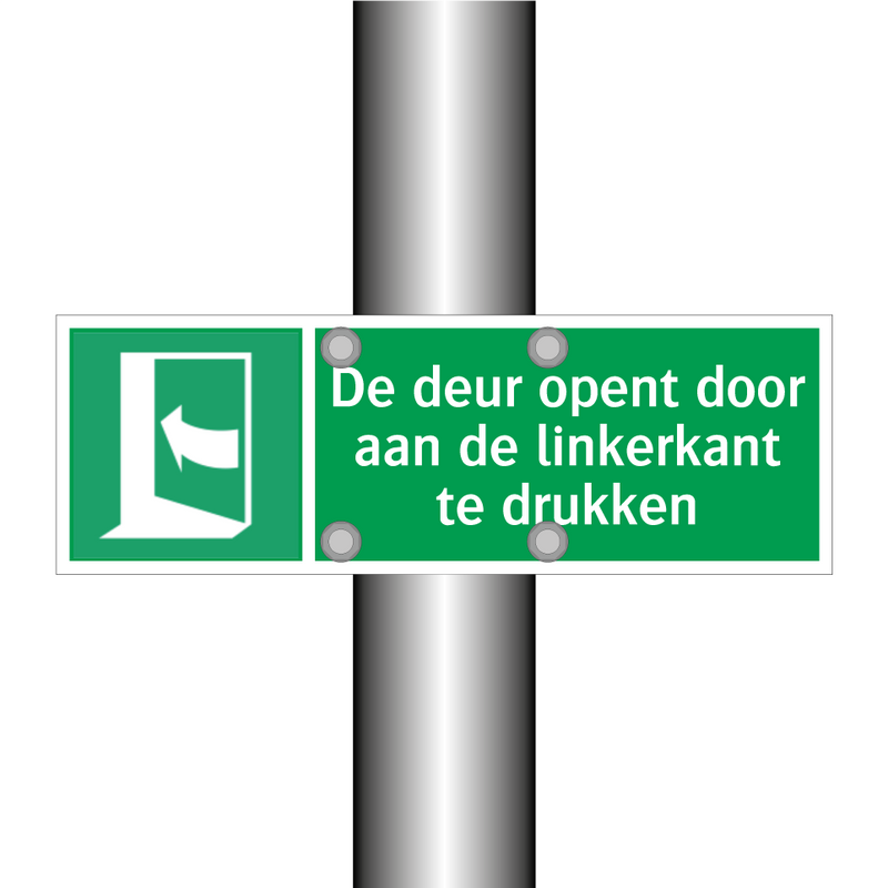 De deur opent door aan de linkerkant te drukken & De deur opent door aan de linkerkant te drukken