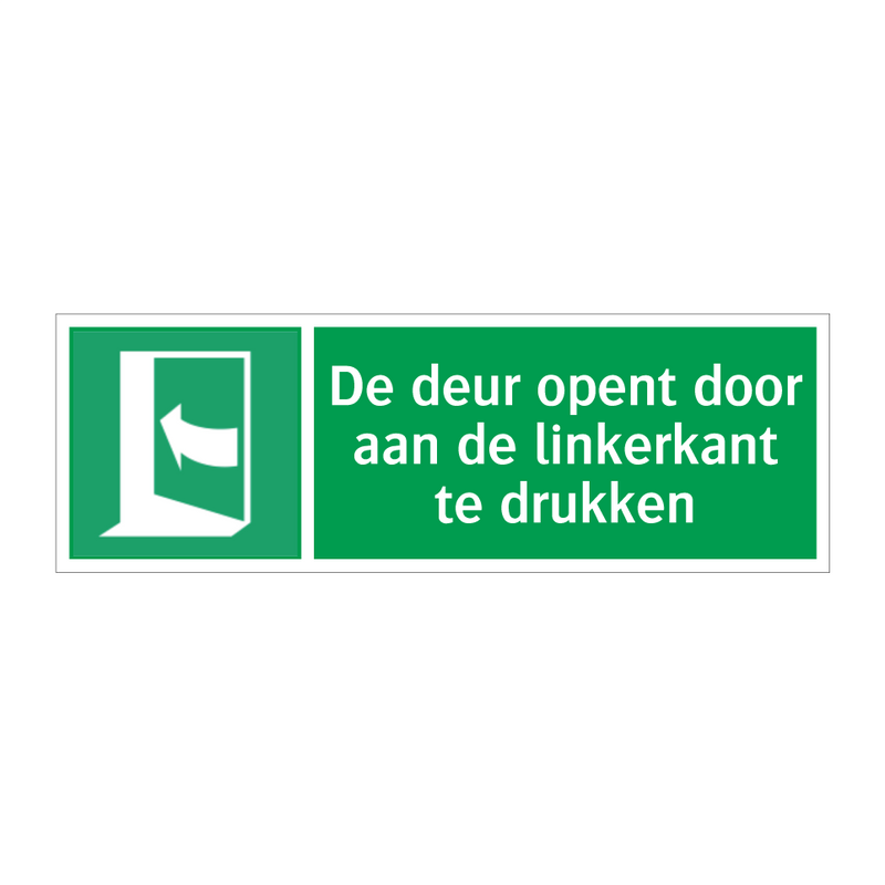 De deur opent door aan de linkerkant te drukken & De deur opent door aan de linkerkant te drukken