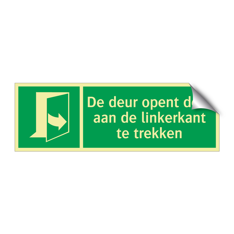 De deur opent door aan de linkerkant te trekken & De deur opent door aan de linkerkant te trekken