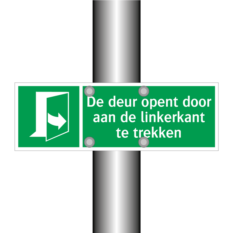 De deur opent door aan de linkerkant te trekken & De deur opent door aan de linkerkant te trekken