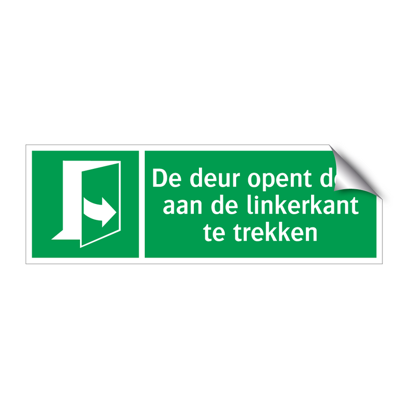 De deur opent door aan de linkerkant te trekken & De deur opent door aan de linkerkant te trekken