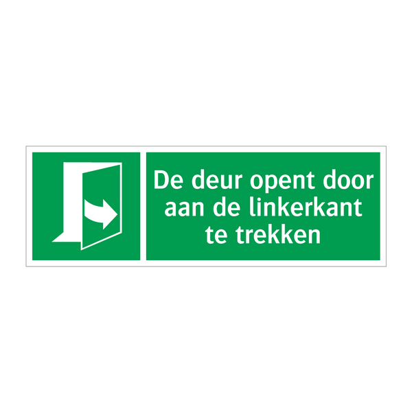 De deur opent door aan de linkerkant te trekken & De deur opent door aan de linkerkant te trekken