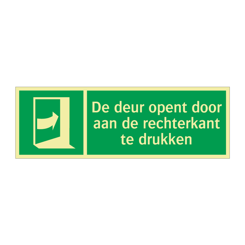 De deur opent door aan de rechterkant te drukken & De deur opent door aan de rechterkant te drukken