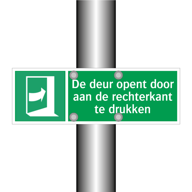 De deur opent door aan de rechterkant te drukken & De deur opent door aan de rechterkant te drukken