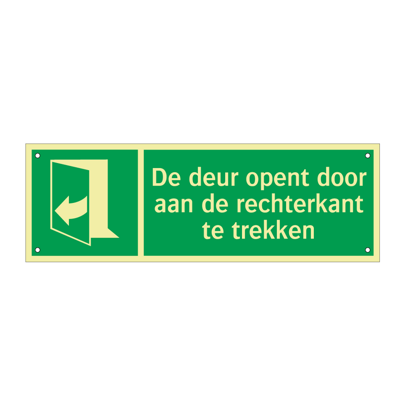 De deur opent door aan de rechterkant te trekken & De deur opent door aan de rechterkant te trekken