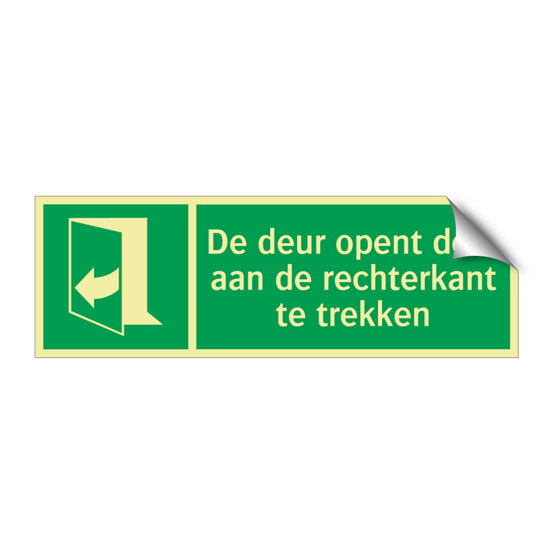 De deur opent door aan de rechterkant te trekken & De deur opent door aan de rechterkant te trekken