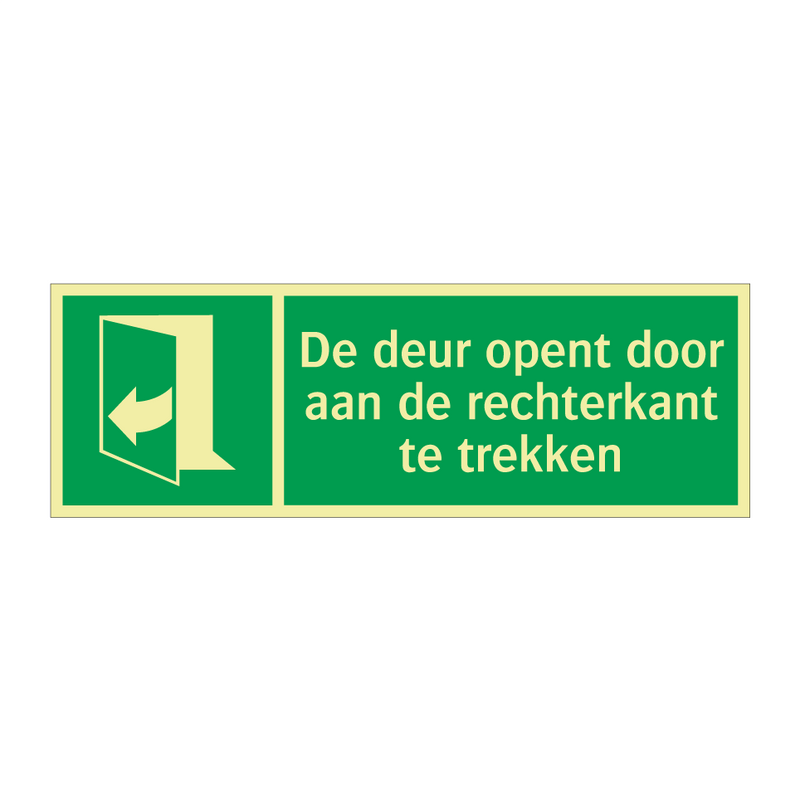 De deur opent door aan de rechterkant te trekken & De deur opent door aan de rechterkant te trekken