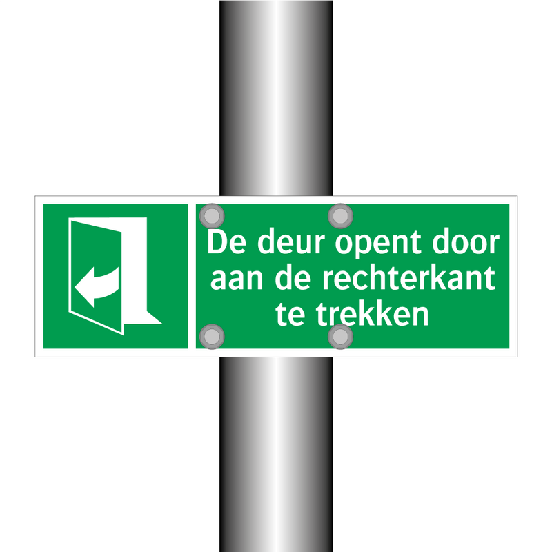 De deur opent door aan de rechterkant te trekken & De deur opent door aan de rechterkant te trekken