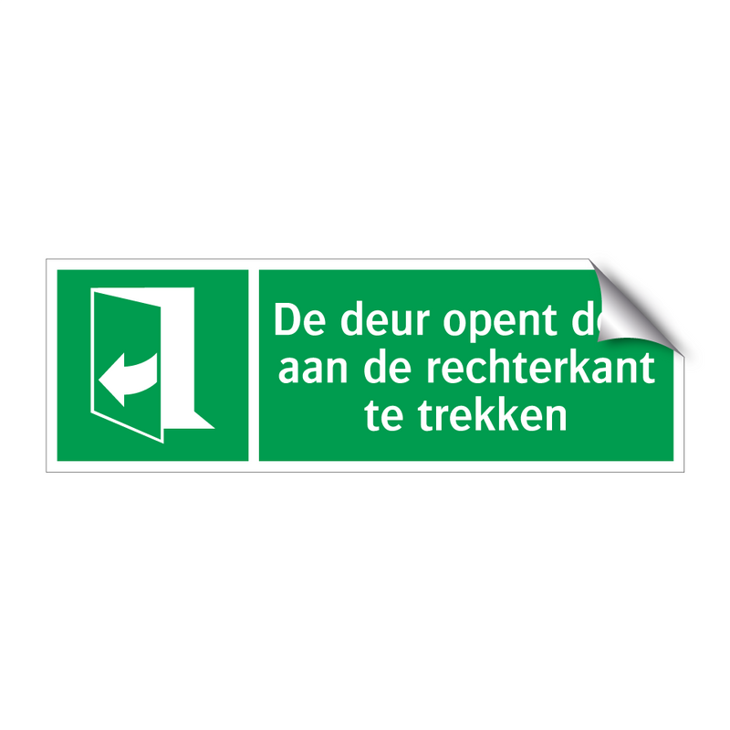 De deur opent door aan de rechterkant te trekken & De deur opent door aan de rechterkant te trekken